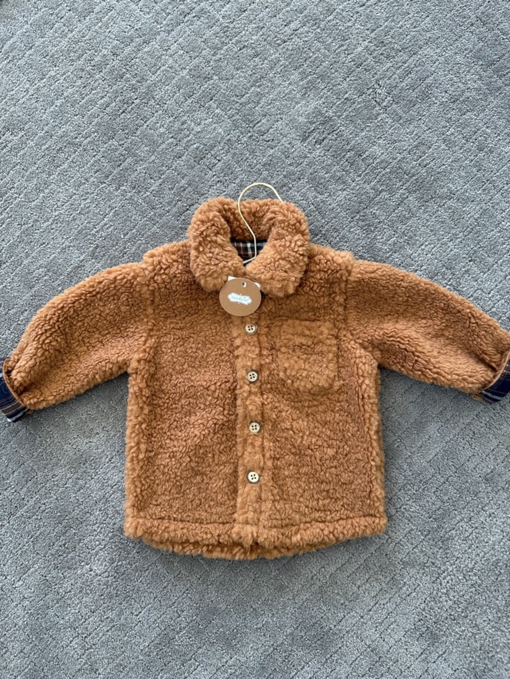 Mud Pie Teddy Sherpa Jacket in Brown